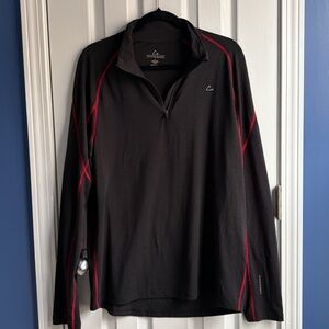 Paradox Men L Black Merino Blend DRI Release 1/4 Zip Base Layer Performance Top